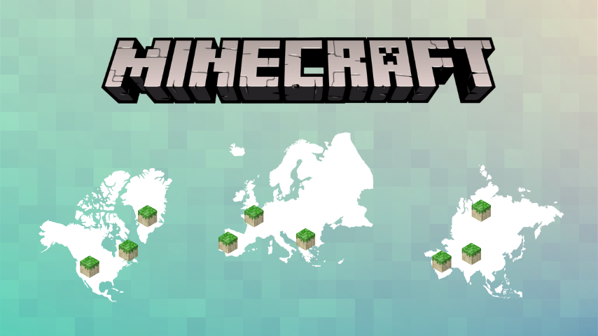 Minecraft server hosting on a world map